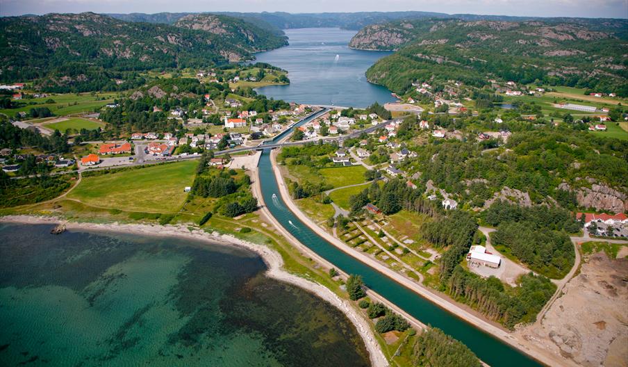 Dronebilde over Spangereidkanalen