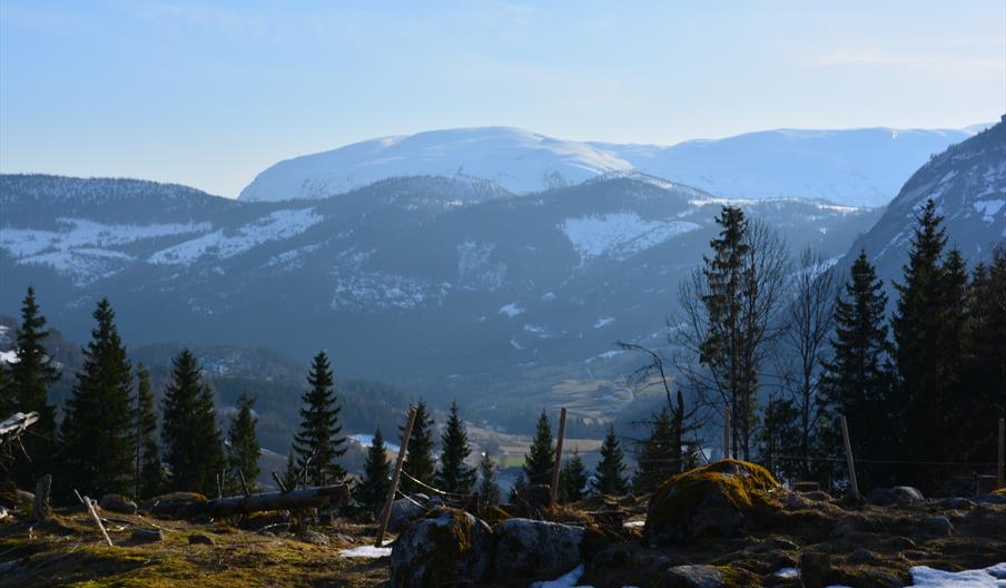 wiew over the snowmountain in Valle, Setesdal