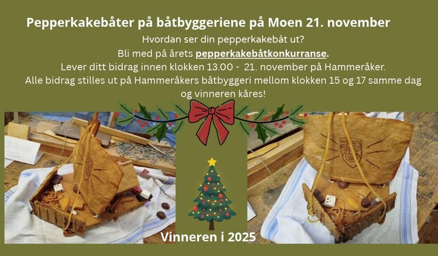 Pepperkakebåter på båtbyggeriene på Moen- konkurranse