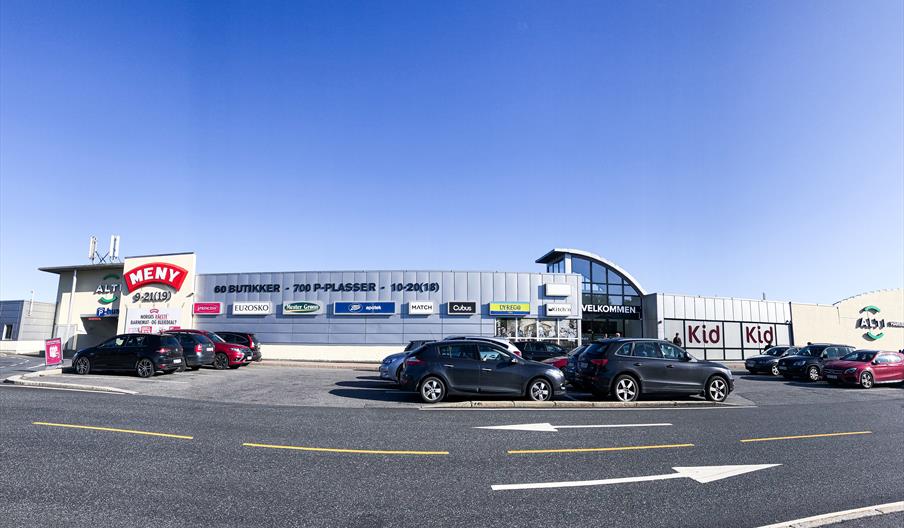 fasade på shoppingsenter ALTI Harebakken ved Arendal