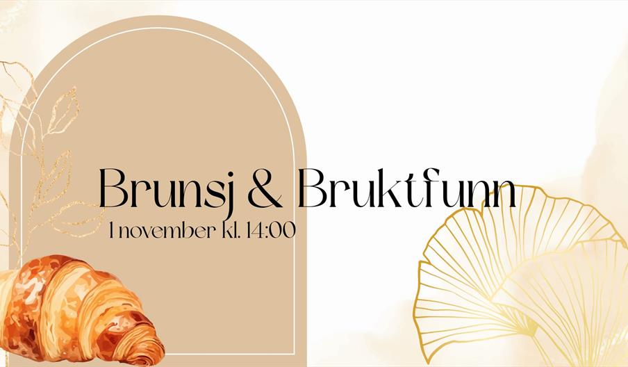 plakat for brunsj og bruktfunn med bilde av en croissant.