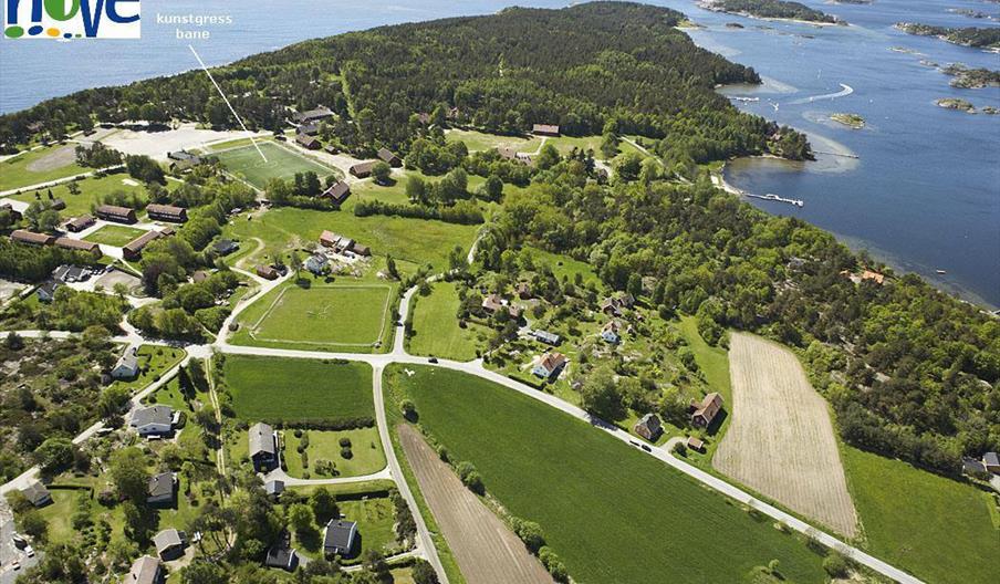 hove leirsenter og omegn i fugleperspektiv