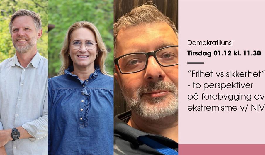 Bibliotekslunsj: «Frihet vs sikkerhet» – to perspektiver på forebygging av ekstremisme v/ NIVE