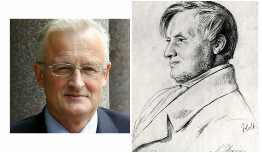 foto av John Ole Askedal og en tegning av Andreas Faye