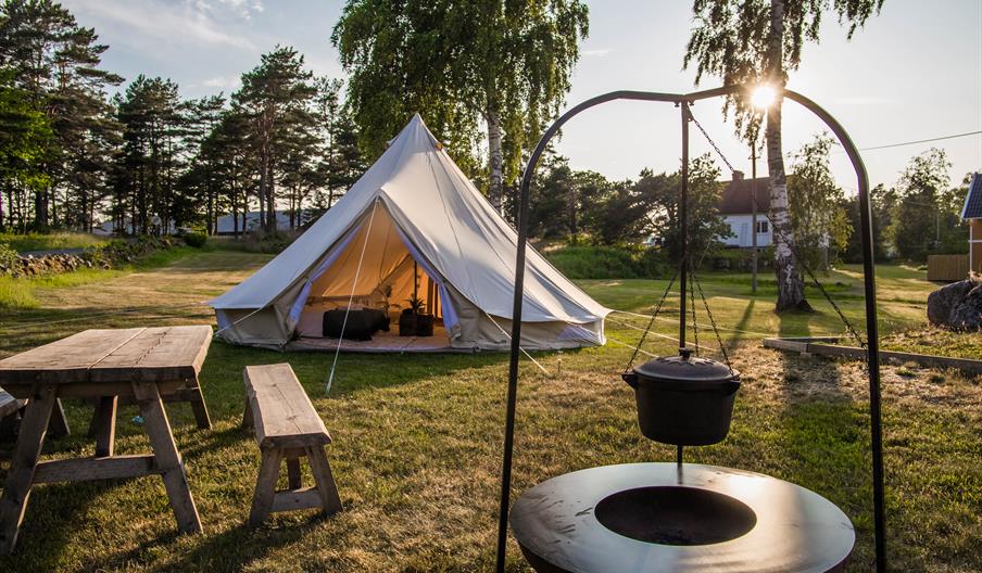Glampingtelt på Arendal Herregaard Spa & Resort