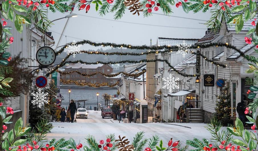 Risør sentrum i vinter