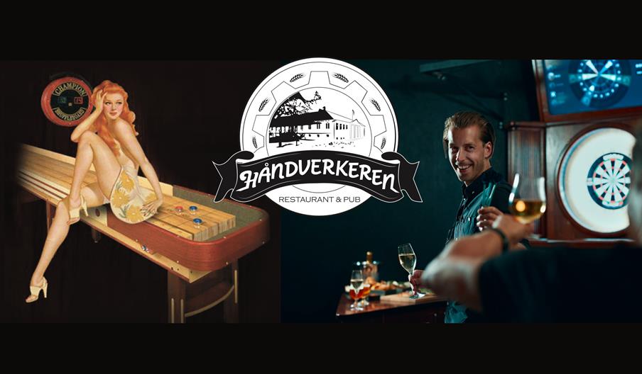Gratis shuffleboard & modern darts på Håndverkeren