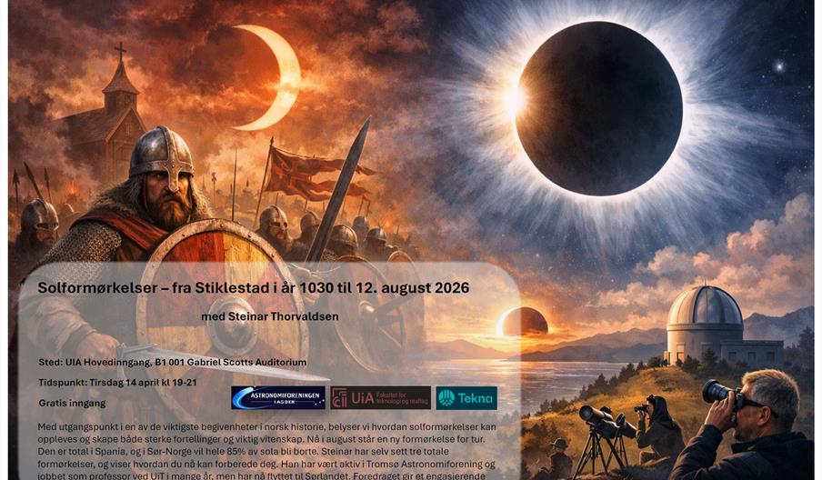 Solformørkelser – fra Stiklestad i år 1030 til 12. august 2026
