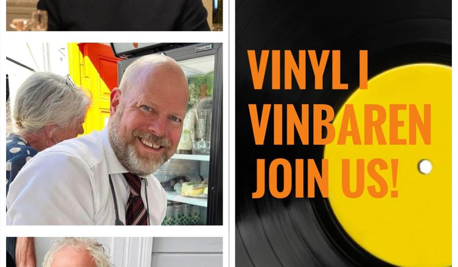 plakat for vinyl i vinbaren på Steenhuset med bilde av Pål Koren, Lars Pedersen og Mats Aronsen.