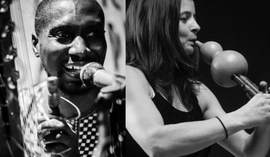 to bilder av musikerne Young og Conteh