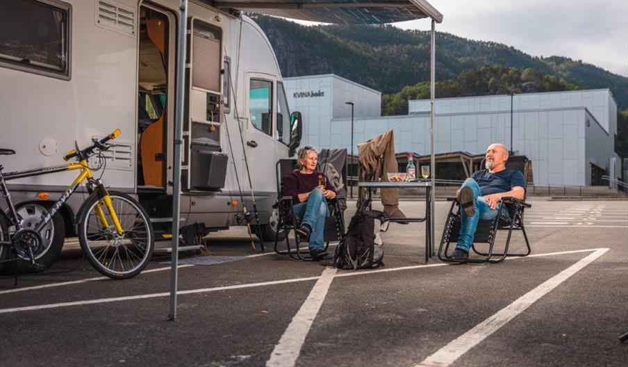 Bobilparkering i Kvinesdal sentrum