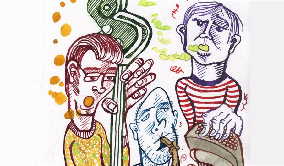 Tegning av bandet POING