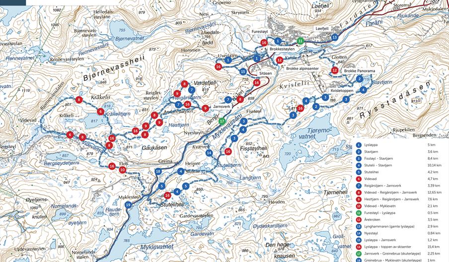 Turskiløyper Brokke Alpinsenter
