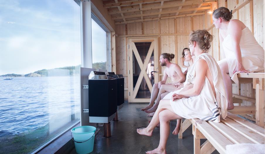 Farsund Sauna fra innsiden.