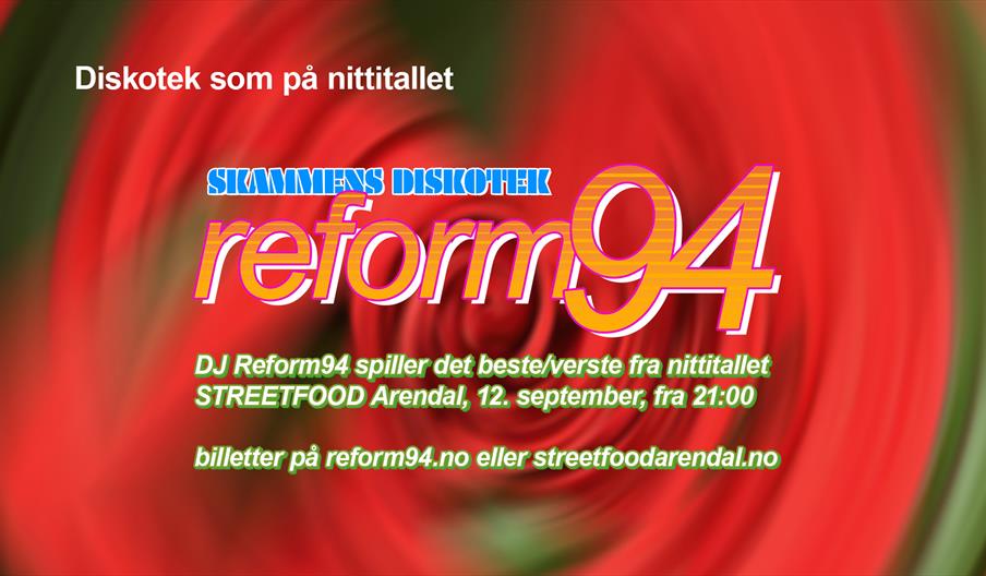 rød plakat for skammens diskotek