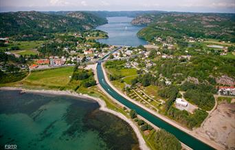 Dronebilde over Spangereidkanalen