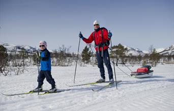 Familie på langrenn, bilde
