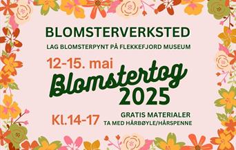 Blomster. Tekst. Plakat. Illustrasjon. Farger.