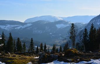 wiew over the snowmountain in Valle, Setesdal