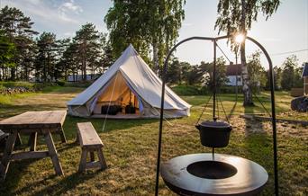 Glampingtelt på Arendal Herregaard Spa & Resort
