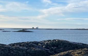 Bilde av Homborsund fyr sett fra Kalvehageneset