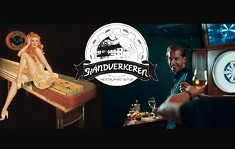 Gratis shuffleboard & modern darts på Håndverkeren