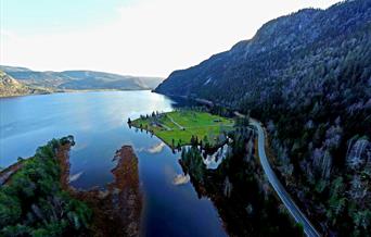 View over Støylen camping, Setesdal