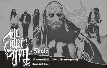 blackmetal plakat for Tilintetgjort og Skuld som skal spille på Munken bar og scene.