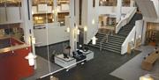 Interior of Arendal Library seen from above.