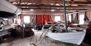 Bratteklev skipsverft Interior med gamle trebåter