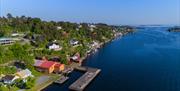 flyfoto av Bratteklev skipsverft på Tromøy Arendal