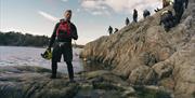 coasteering langs kysten av Tromøy ved Arendal