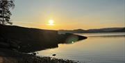 strand i solnedgang