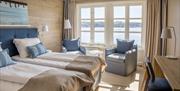 hotel suite på Clarion Tyholmen hotel i Arendal med fin utsikt over galtesund.