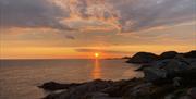 Utsikt mot solnedgang fra Lindesnes fyr